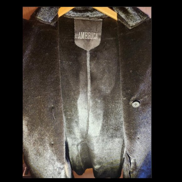 Suede / Faux Fur Double Breasted Jacket - 3qtr Length – MEDIUM (in Brown) - Picture 2 of 6